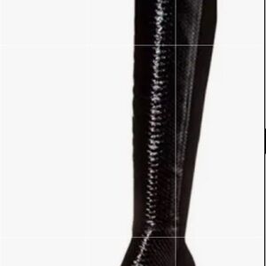 Brand new!  Report Black Snakeskin Over the Knee Boots